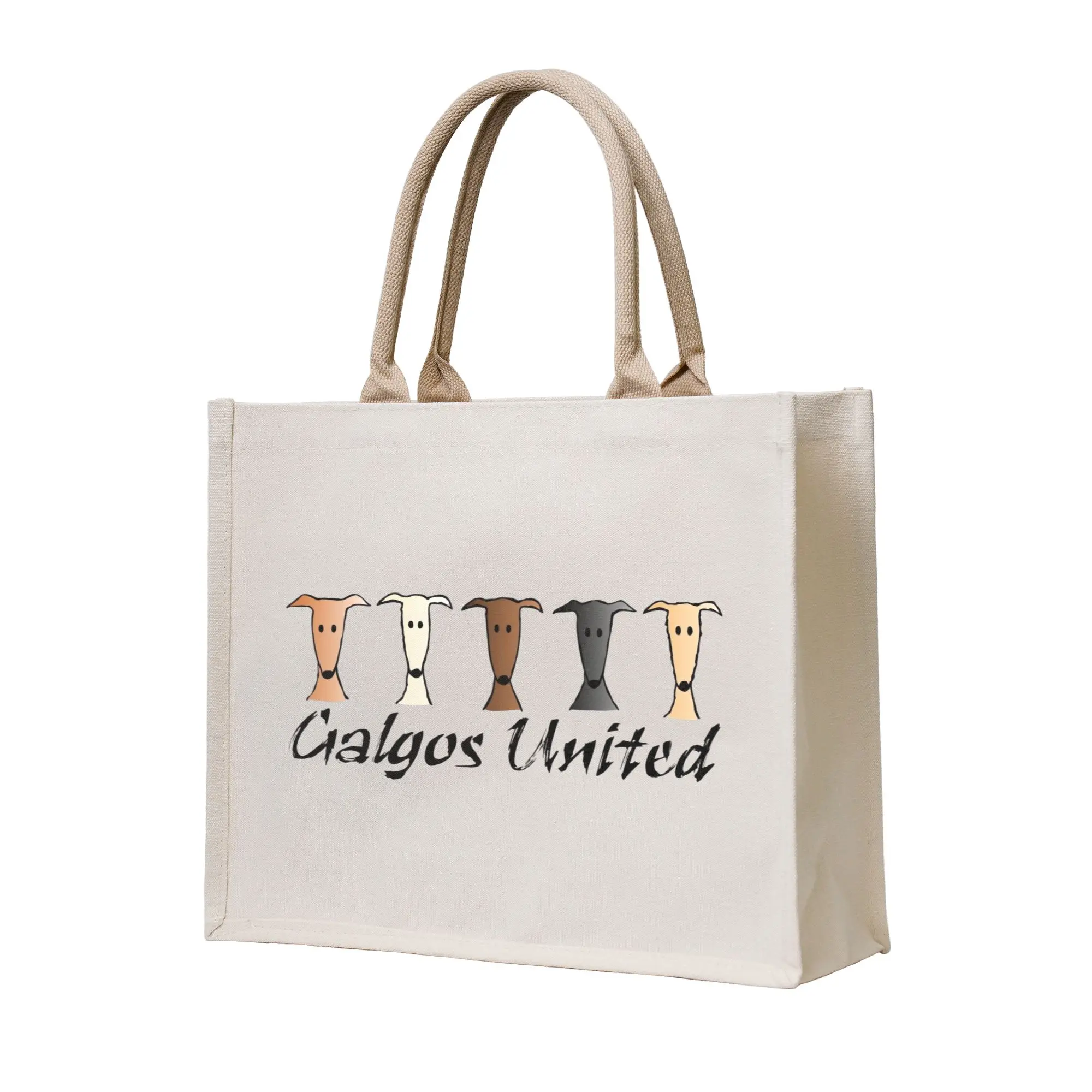 Kawaii Print Galgos United Greyhound  Shopping Tote Bag Portable Shoulder Shopper Sighthound Whippet Dog   Handbag