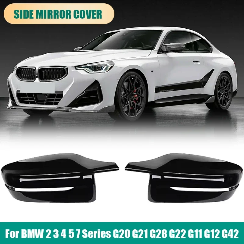 

G30 G38 Bright Black Side Wing Rearview Mirror cover caps For BMW 2 3 4 5 7 Series G20 G21 G28 G22 G11 G12 G42 M4 style LHD RHD