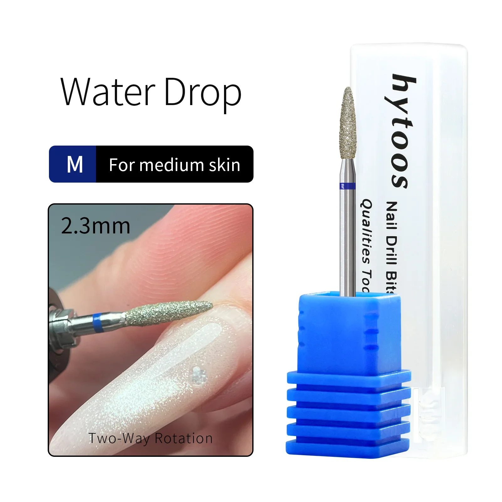 HYTOOS Cuticle Clean Diamant-Nagelbohrer 2,3 mm, stumpfe Spitze, Flammenförmiger Hornhautreiniger, Russisches Vorbereitungswerkzeug für Maniküre-Techniker – Detail 8