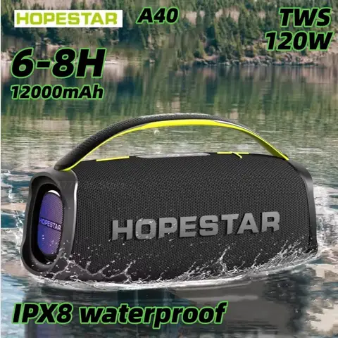 Hopestar A40 블루투스 스피커 120W 고출력 사운드 박스 야외 휴대용 무선 칼럼 뮤직 센터 서브 우퍼 오디오 (마이크 포함) Hopestar A40 블루투스 스피커 120W 고출력 사운드 박스 야외 휴대용 무선 칼럼 뮤직 센터 서브 우퍼 오디오 (마이크 포함)