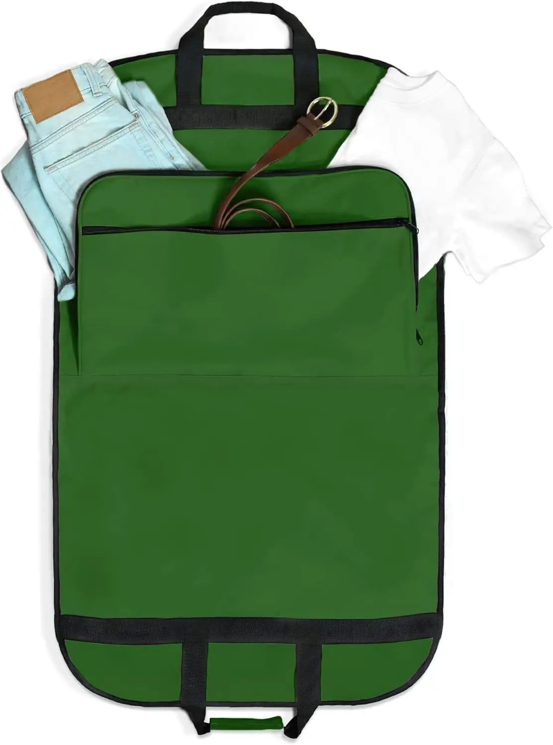 

39" Garment Bag Cover for Suits and Dresses Clothing Foldable w Pockets (Dark Green)