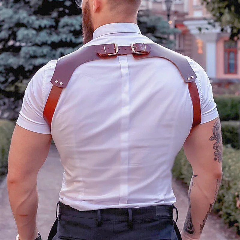 أحزمة كتف من الجلد للرجال أحزمة وحمالات للكتف ملابس مثيرة للرجال ملابس داخلية بحمالات على الجسم للرجال ملابس علوية للرجال