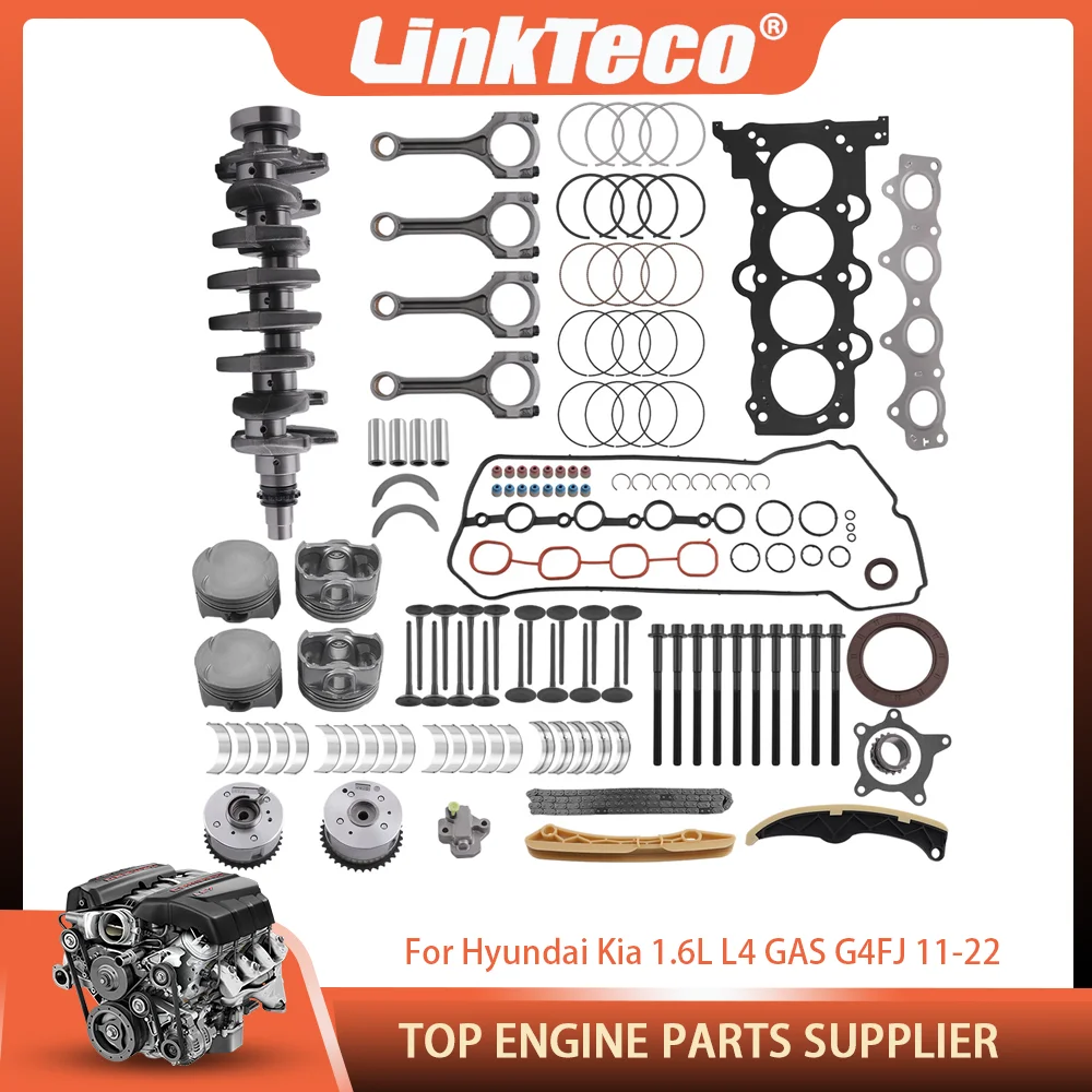 

Детали двигателя Полный комплект прокладок болтов клапана Комплект цепи ГРМ подходит для 1.6L L4 GAS G4FJ для Hyundai i30 Lafesta Kia Ceed Seltos 1.6L 11-22