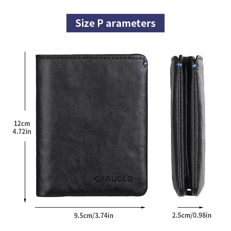 Plantaardig gelooide toplaag, korte portemonnee van echt rundleer, RFID-blokkering, kaartsleufontwerp met grote capaciteit, ID-kaart, spiegelvenster binnenin