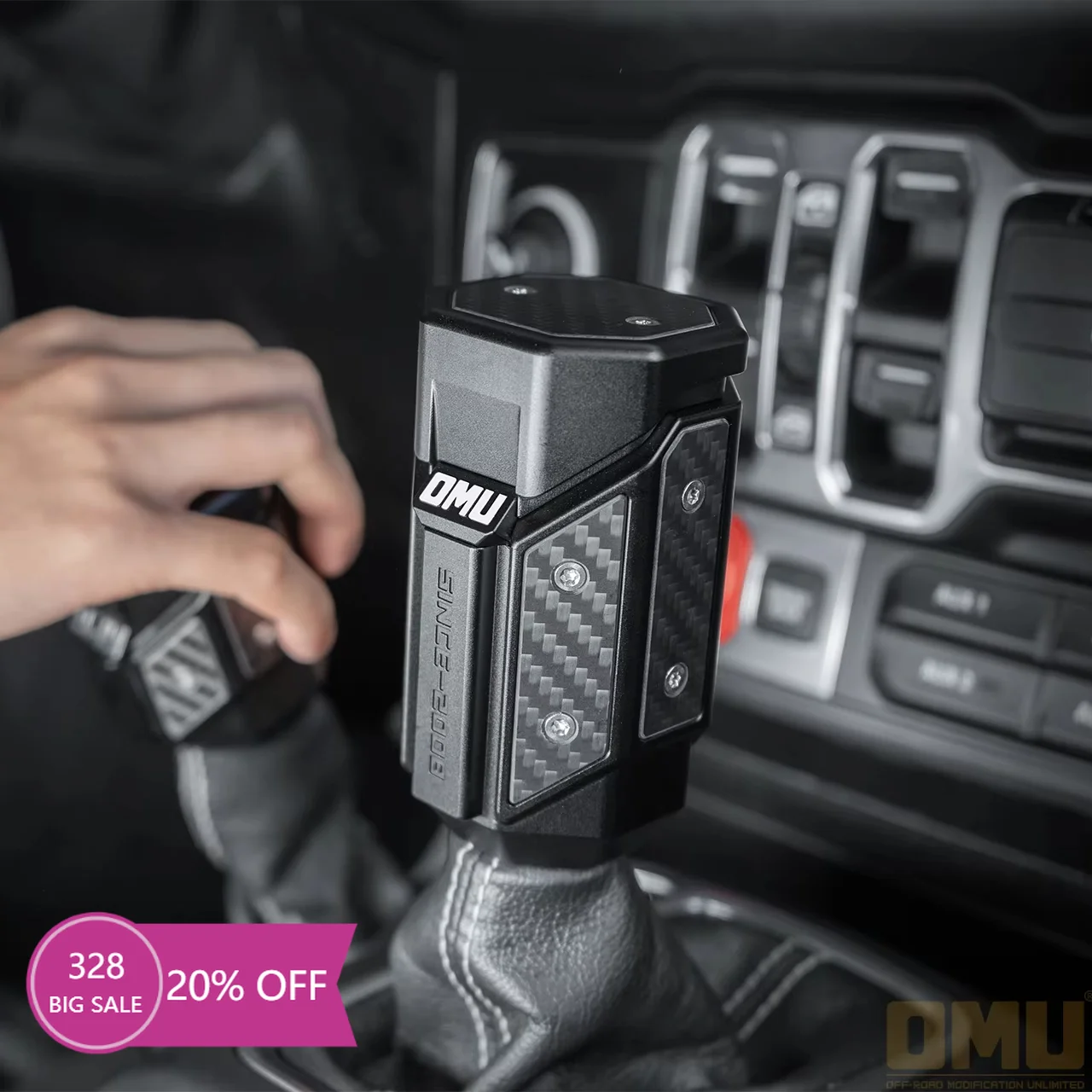 

Gear Shift Knob (US) for Jeep Wrangler JL/JT Luxury Shift Lever Kit Aluminum and Carbon Fiber Car Interior Accessories