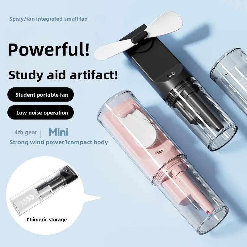 New humidification spray handheld fan Children's hydration fan Multifunctional mini cartoon spray small fan