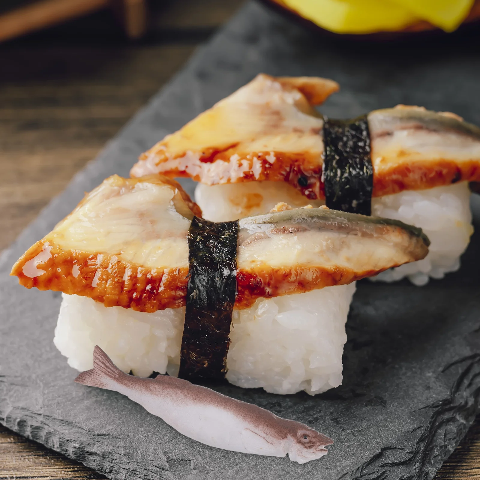 

6Pcs Fake Fish Realistic PVC Autumn Swordfish 4Inch Sushi Shop Kitchen Home Decoration Photography Props Japanese Theme Party