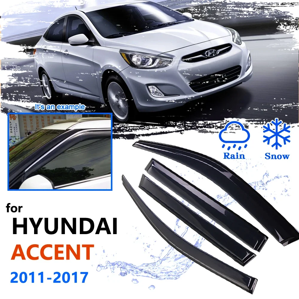 Car Side Window Deflector Visor For Hyundai Solaris Accent i25 Verna 2011 2012 2013 2014 2015 2016 2017 RB Sun Rain Guard Awning