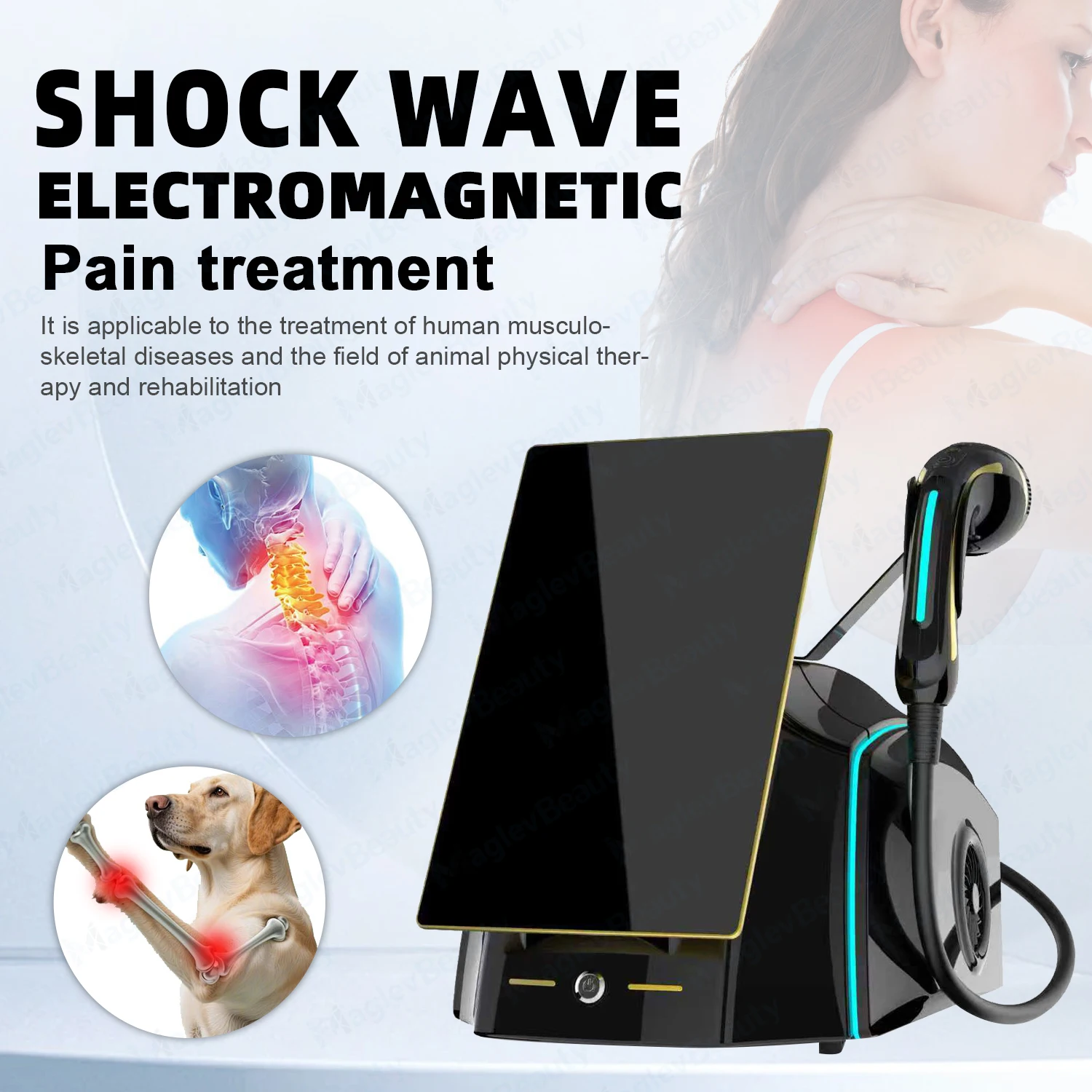 Extracorporeal Electromagnetic Focused Shockwave Therapy Machine PhysiotherapyESWT Pain Relief Injury Healing Rehabilitation