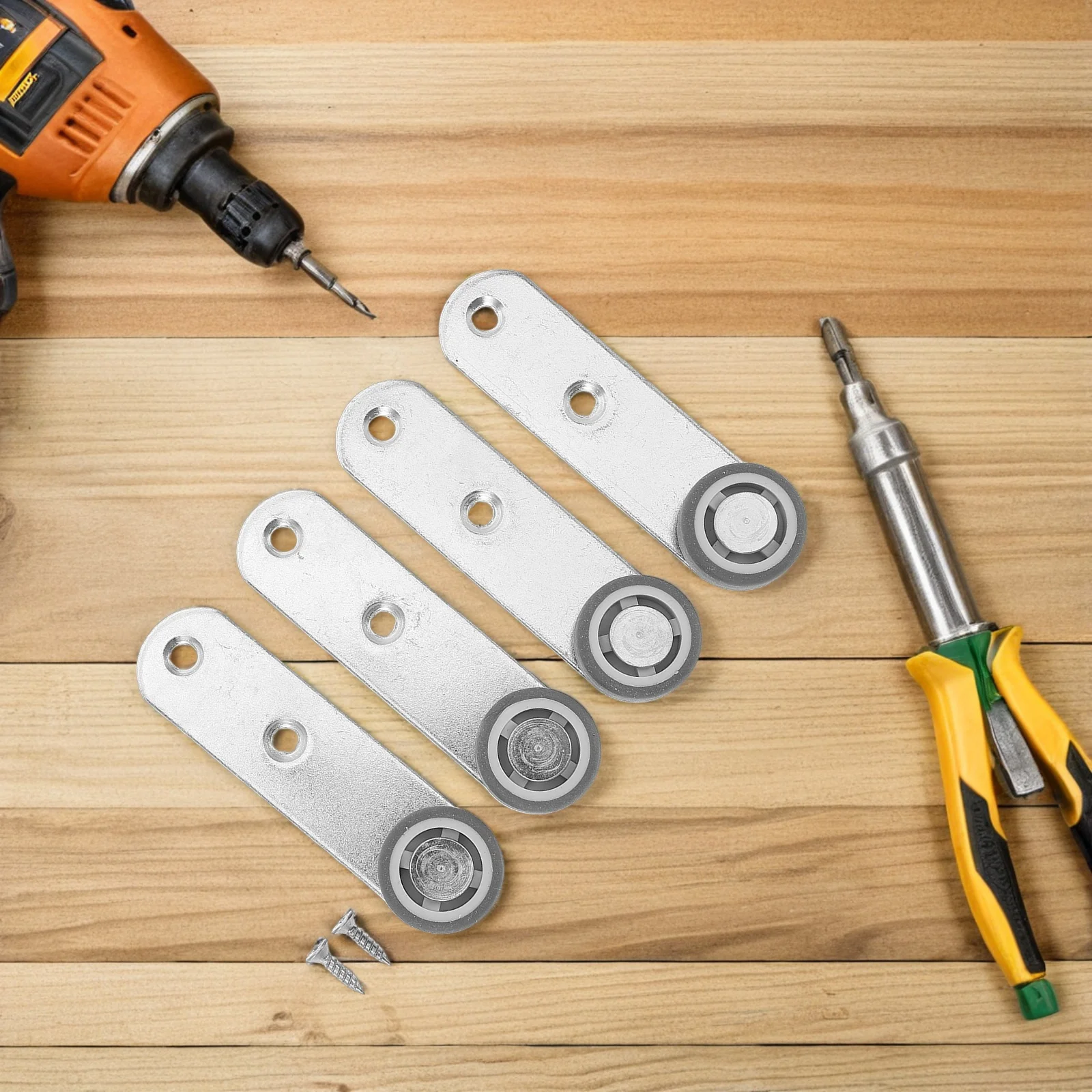 4 قطعة باب منزلق أسفل دعم عجلات الجانب جبل بكرات مطاطية لأبواب الحظيرة خزانة خزانة انزلاق الباب الأسطوانة دليل