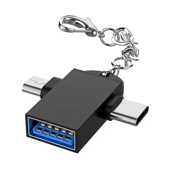 2 In 1 tip-c USB 3.0 kadın mikro USB OTG adaptörü için Android telefon veri dönüştürücü Tablet için sabit Disk alüminyum alaşım