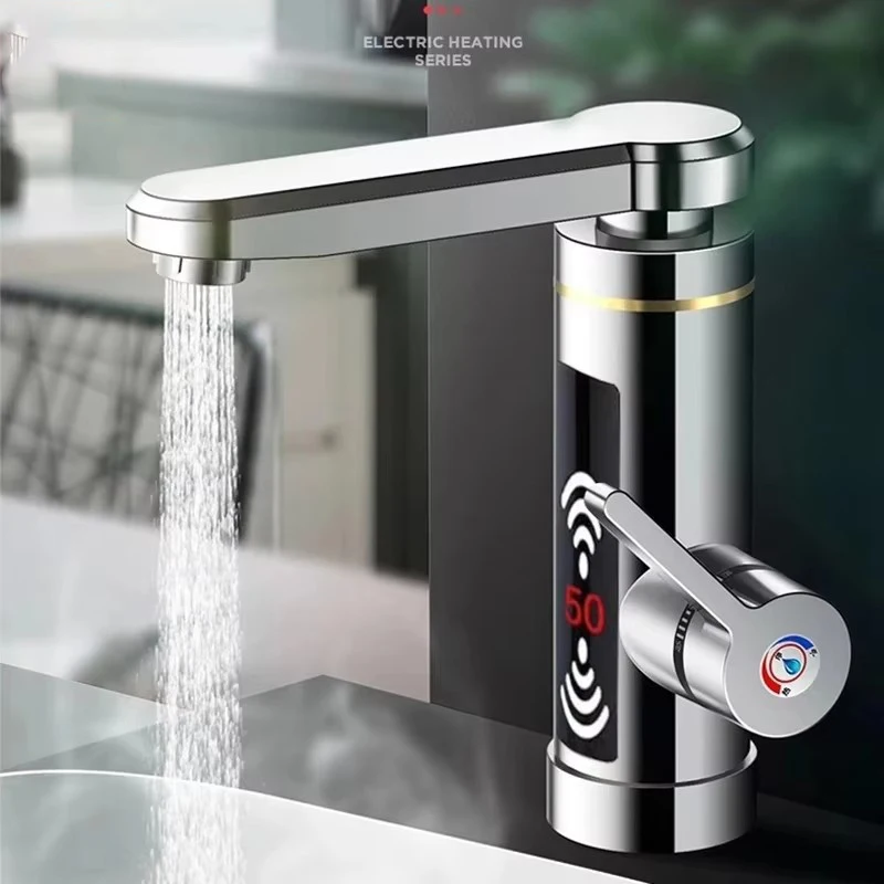 

New Electric Instant Water Heater Faucet Water Rapid Heating Faucet Kitchen Tankless Water Heater Tap LED Temperature Display