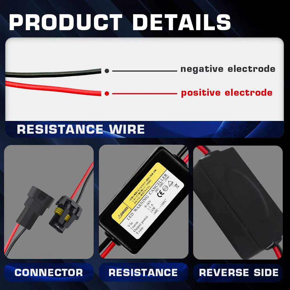 1pcs H1 H3 H7 H11 9005 9006 Car Load Resistor Error Canceller LED Decoder Canbus Free Wiring Canceller Decoder Light