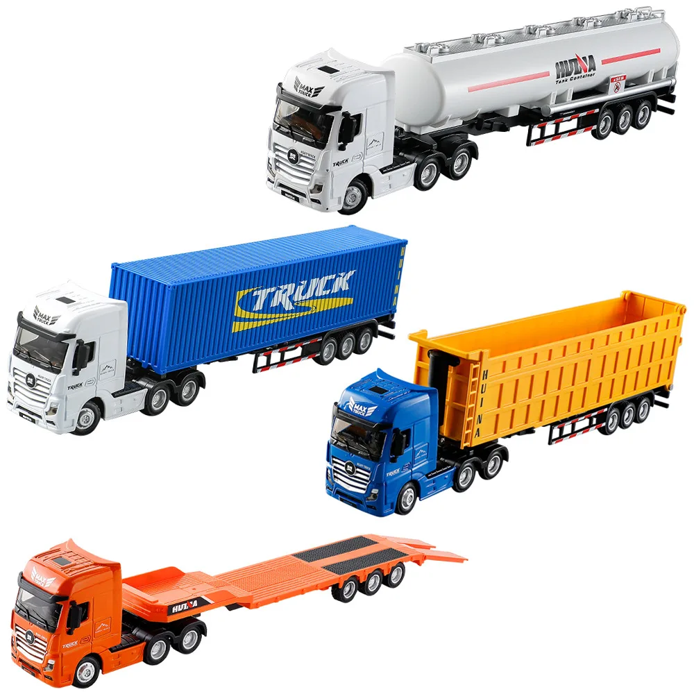 1:50 Dump Oil Truck Trailer Truck Simulation Alloy Car Model Diecast Model For Decoration Sound Light