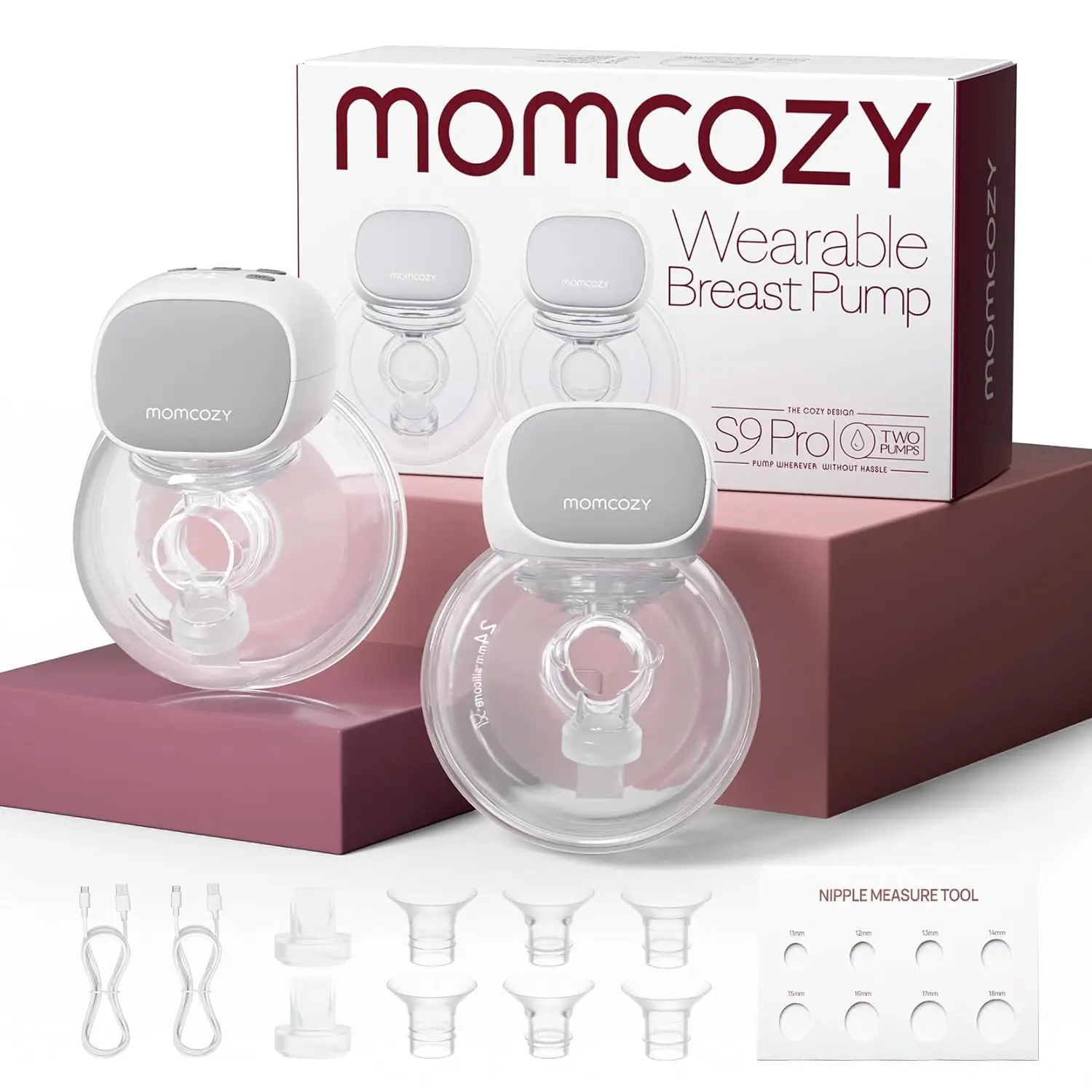 

Momcozy Hands-Free Breast Pump S9 Pro, Wearable Double Breast Pump, Longer Battery Life, LED Display, Electric, 2 Modes & 9 Leve