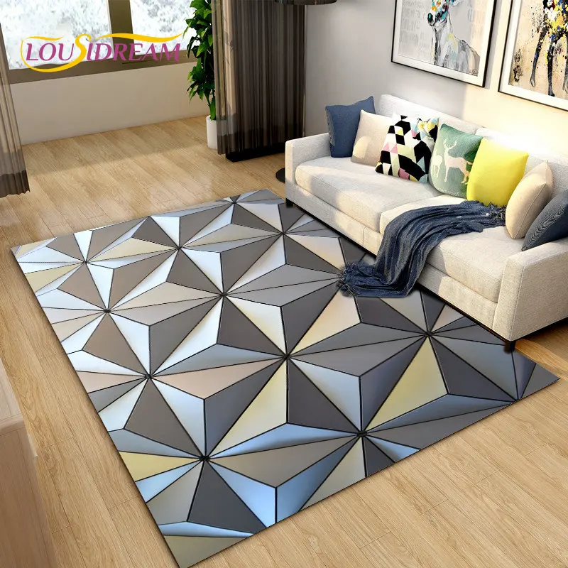 

3D Abstract Geometric Visual Illusion Area Rug Large,Carpet Rug for Living Room Bedroom Sofa,Kitchen Doormat Non-slip Floor Mat