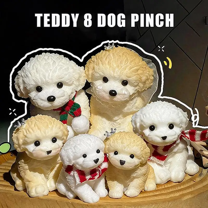 Cute Squishy Teddy Dog Toys With Lovely Scarf And Soft Texture Perfect For Stress Relief Kids Favors Desk Decor