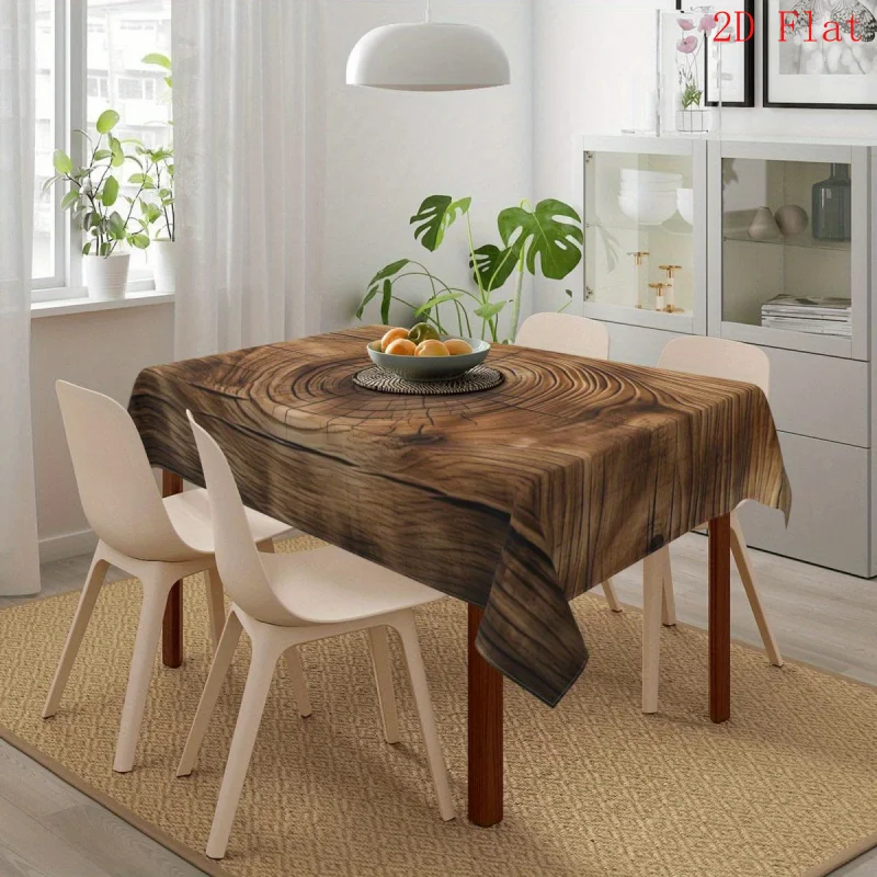 Simple Farmhouse Country Old Wood Panel Kitchen Dining Room Printed Rectangle Tablecloth, Ultra Fine Fiber Tablecloth