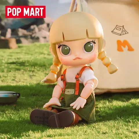 Popmart Molly Camping Plan 100% Original Genuine Collection Model Doll Toys Realshot Collection Desktop