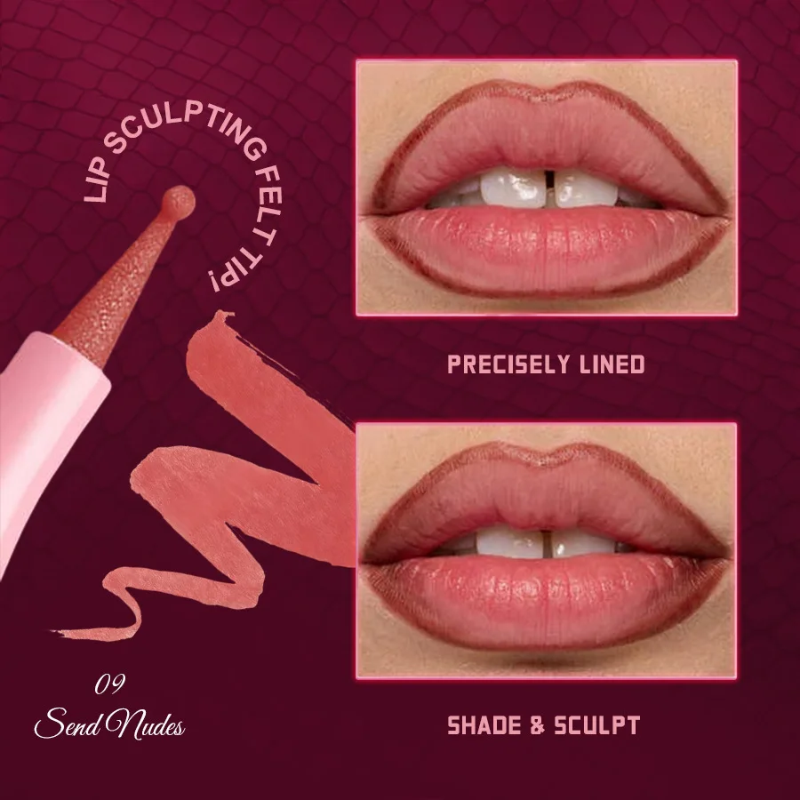 Natural-Looking Lip Pencil Smudge-Proof Long-Lasting Lip Crayon with Rounded Tip for Creamy Smooth Application Daily Cosmeticos