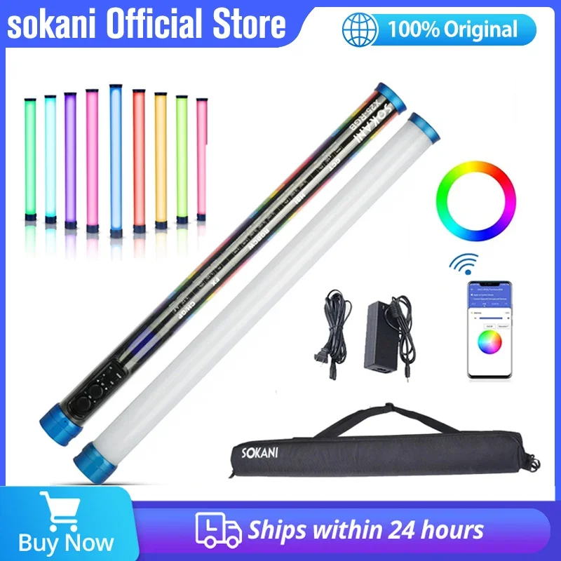 Sokani X25 RGB LED Video Light Handheld Light Stick Colorful Tube for YouTube Live Streaming Tiktok Photo Studio Video Recording