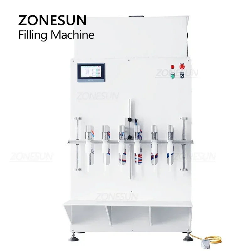 ZONESUN ZS-YTCR6 آلة تعبئة السوائل الحمضية القوية المآلة المطهر حمض القلويات المطهر آلة حشو الزجاجات التبييض