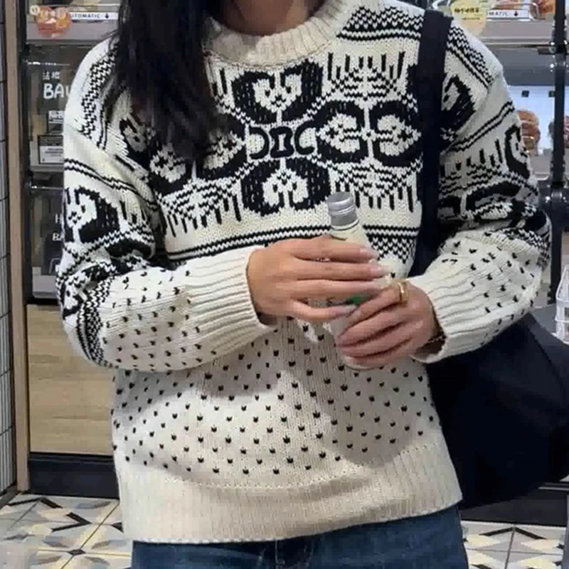 

Осень-зима женский новый контрастный пуловер с круглым вырезом модный индивидуальный свитер в форме сердца жаккардовый вязаный свитер топ S230