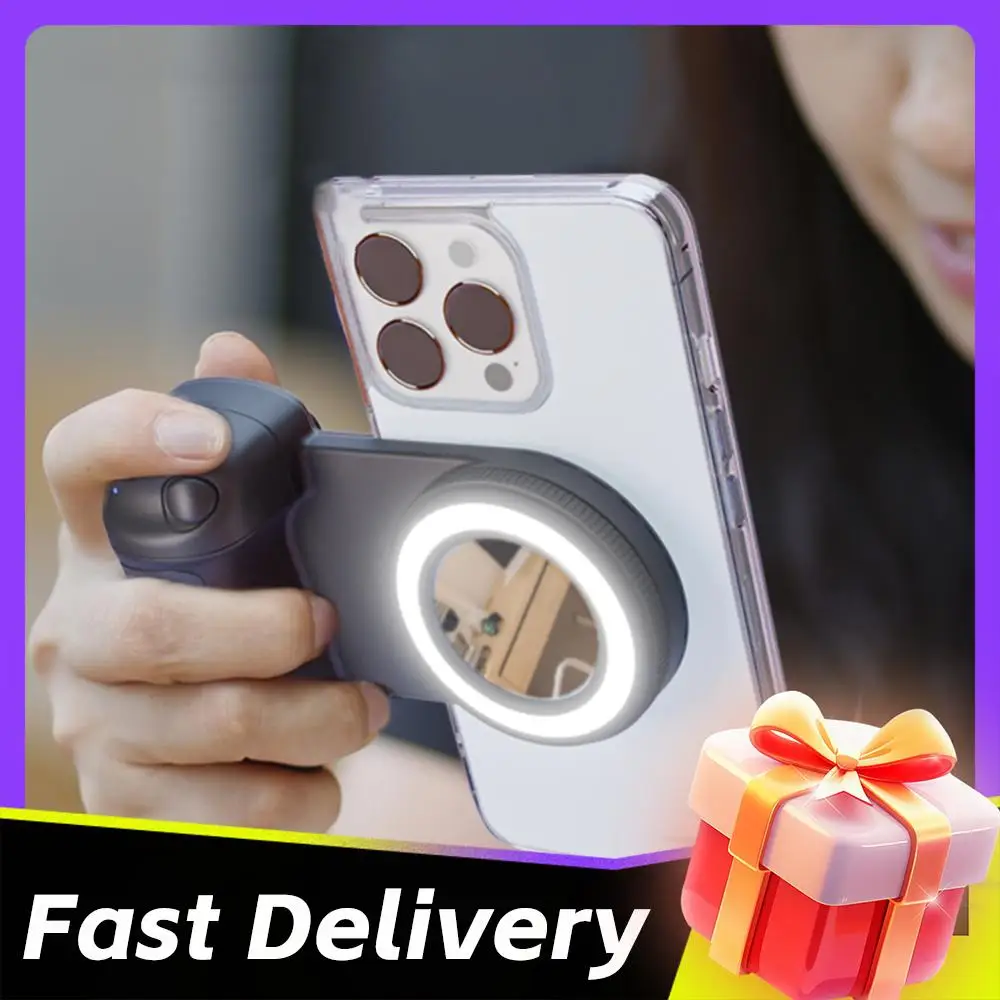 

For Magsafe Bluetooth-Compatible Shutter Selfie Handle with Fill Light & Reflective Mirror Camera Photo Stabilizer 1/4inch Screw