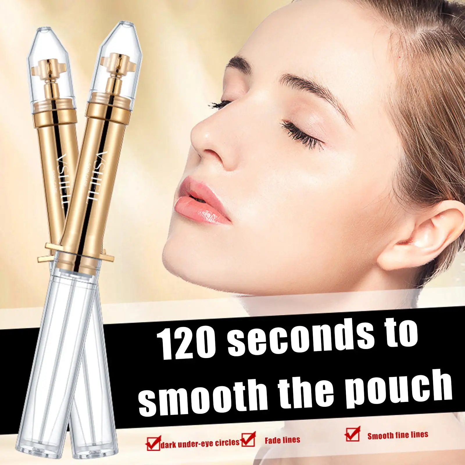 Sofortige Lifting-Liquid-Pump-Augencreme, Anti-Schwellungen, Falten-Effekt, langlebig, entfernt Augenbeutel, Augenringe, feine Linien