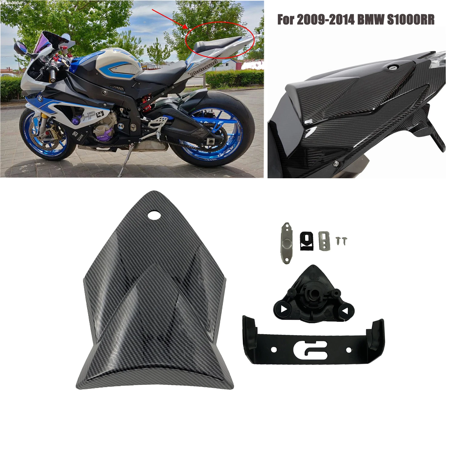 

Motorcycle Rear Pillion Seat Cover Fairing Tail Cowl For BMW S1000RR S 1000 RR HP4 HP-4 2009-2014