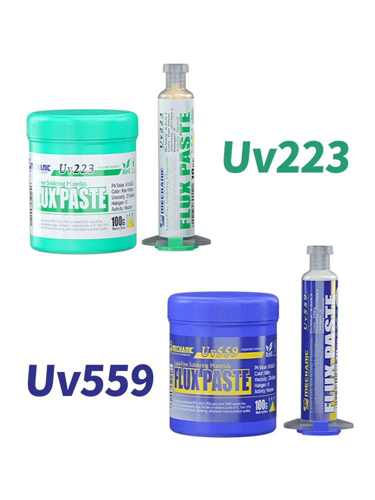 【MECHANIC】 Lead-Free Solder Paste Flux UV559/UV223 NO-Clean Soldering Grease Welding Fluxes BGA PCB Repair Tools