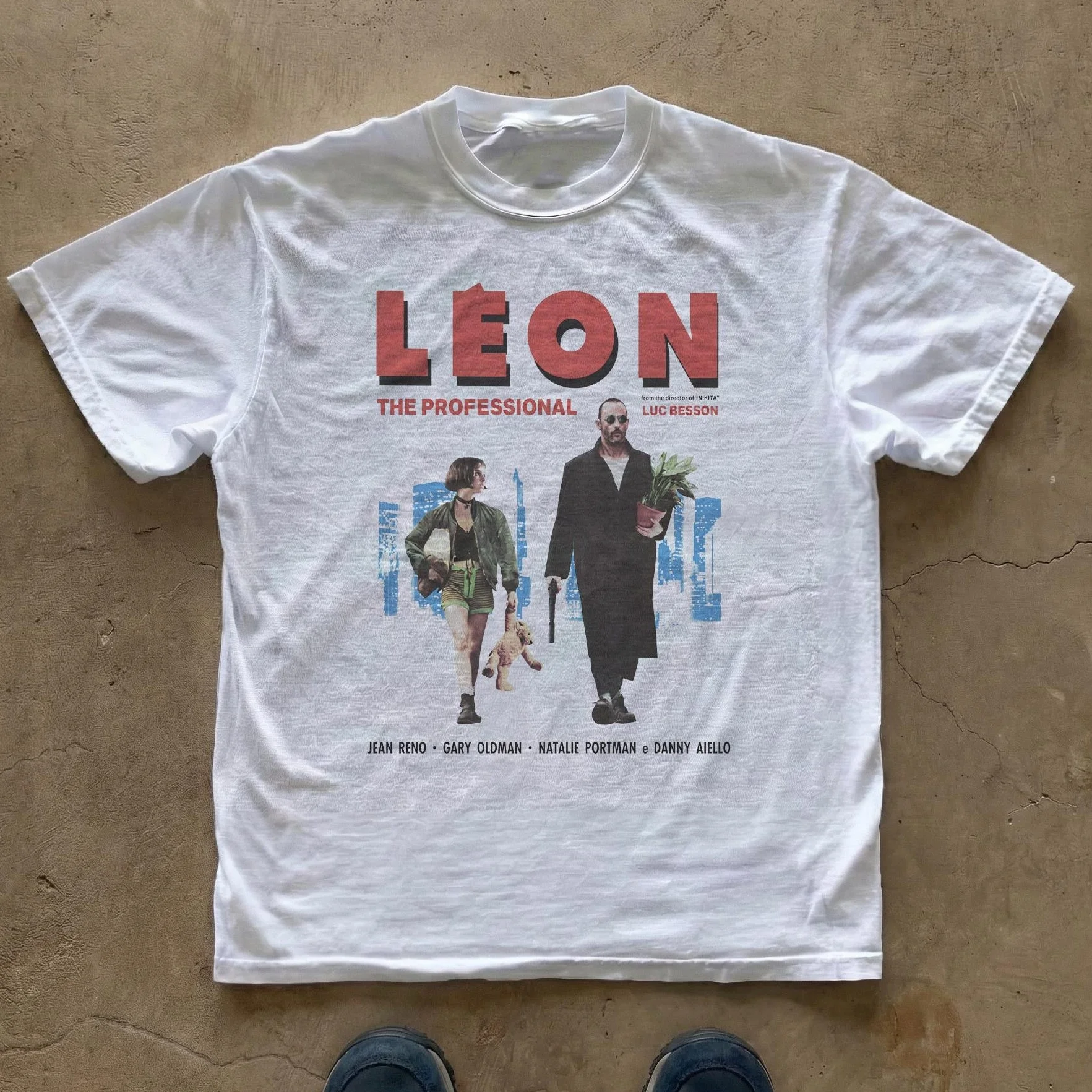 Leon The Professional Movie Poster Natalie Portman Vintage Graphic T-Shirt Cotton Men Women Streetwear Tee