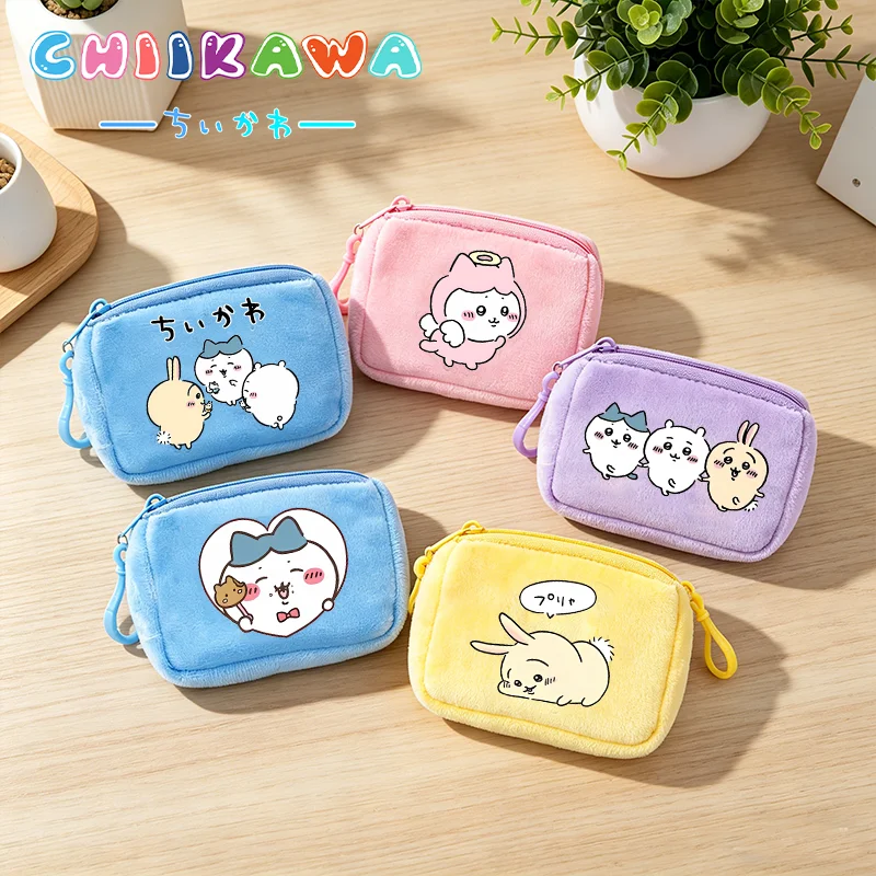 

Chiikawas Coin Purse Cute Cartoon Print Wallet Mini Money Bags Usagi‌ Hachi‌ Handbag Square Cards Keys Storage Bag Birthday Gift