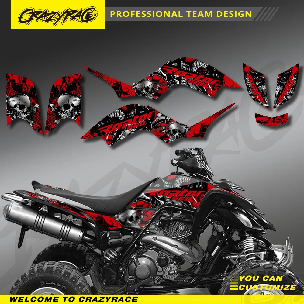 For Yamaha RAPTOR 660 YFM660 YFM ATV 2001-2005 ATV Full Fairing Decal Sticker Graphics Background Kits Decoration Customized