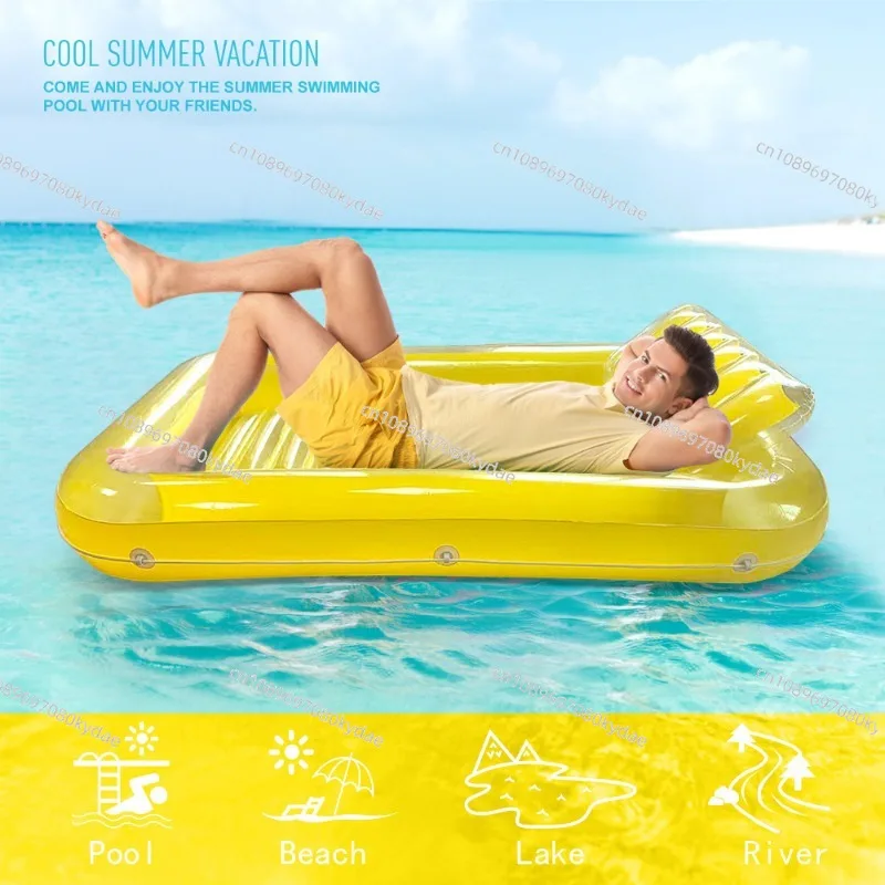 PVC Inflatable Water Lounger Sun Float Pad Pool Beach Summer Holiday Relax Swimming Play Equipment
