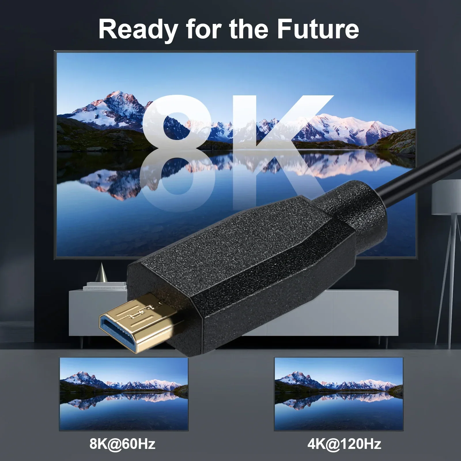 2.1Version 8K@60Hz 4K@120Hz Micro HDMI-kompatybilny męski adapter złącza męskiego typu D do typu C Mini HDMI kabel zwinięty