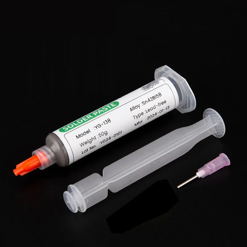 138/183℃ Solder Paste Syringe Flux for Soldering SMD BGA IC PCB Needle Tube Tin Solder Paste Welding Paste Welding Components