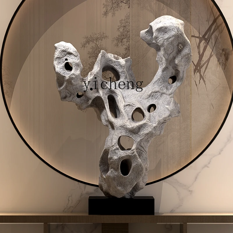 

ZK Hotel Lobby Decoration Ornament New Chinese Taihu Stone Entrance Sculpture Zen Floor Abstract Art home accessories