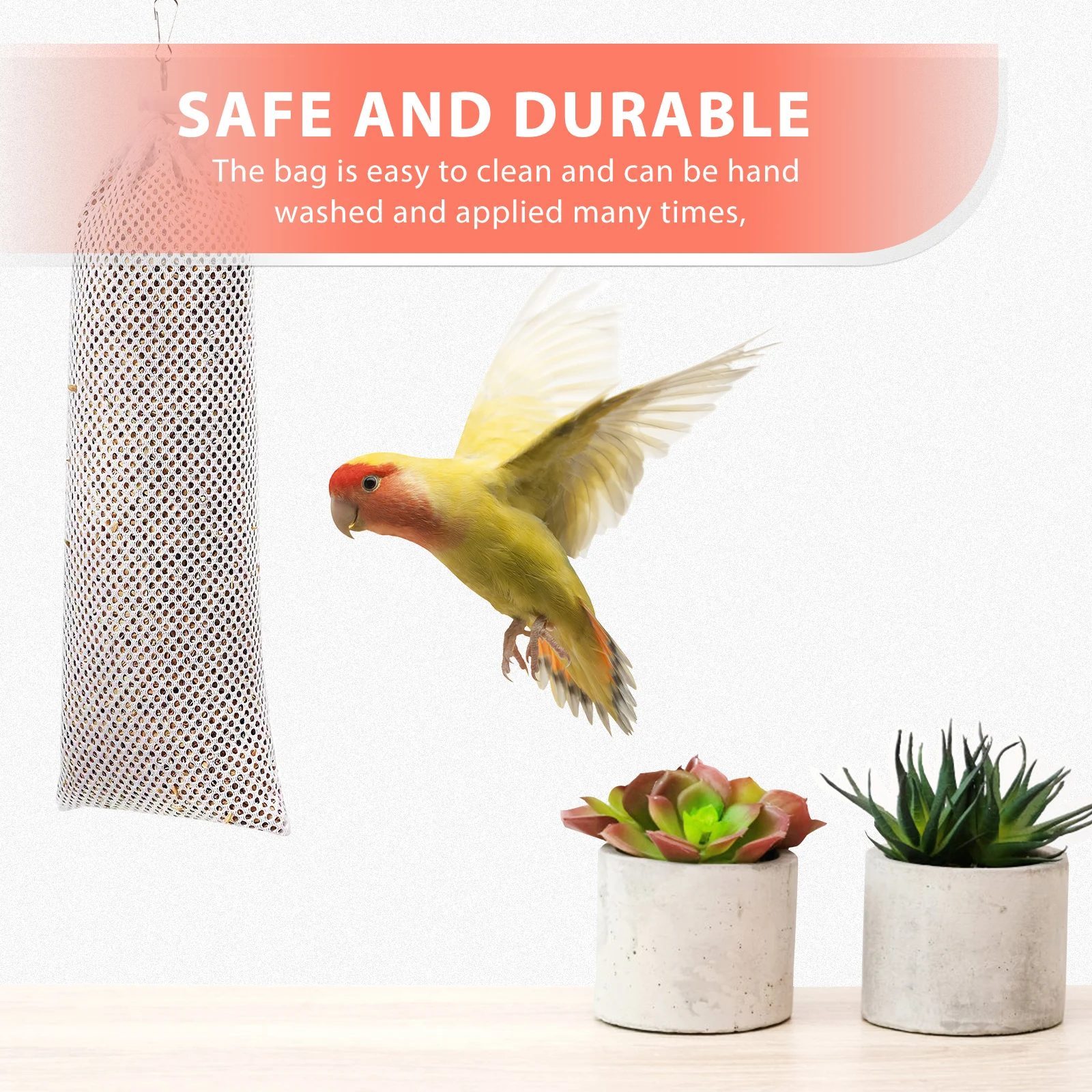 

5 Pcs Bird Feeder Mesh Bag Wild Birds Feeding Pouch Birdseed Bags Net Polyester