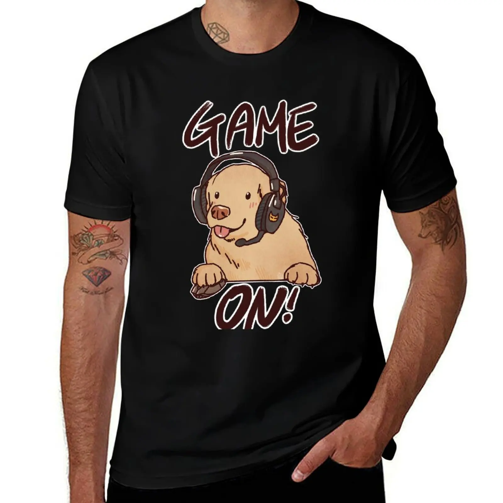 

Video gamer Golden Retriever Game on!! Gaming Gamer gifts T-Shirt graphic t shirts for man T-Shirt
