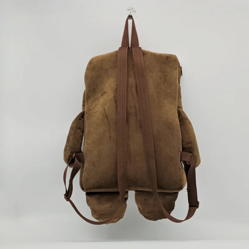 Domo Kun pluche rugzak dames heren bruin gevulde tas schattige kleine schoudertas