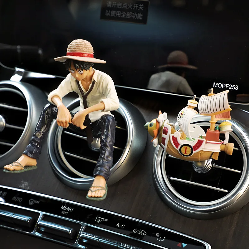 Anime One Piece Thousand Sunny Going Merry Car Air Outlet Fragrance Decoration Luffy Zoro Modeling Car Perfume Clip Kids Gifts