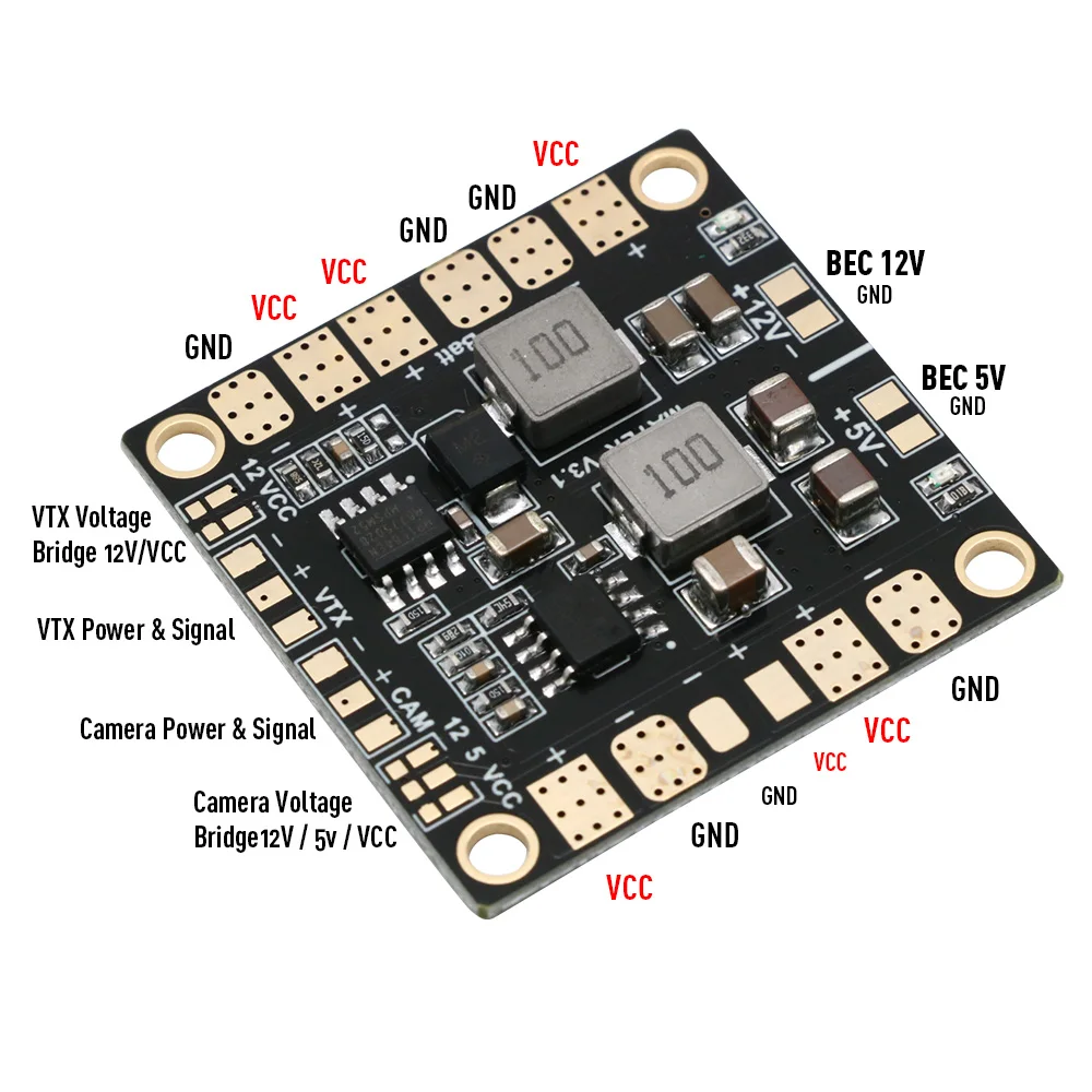 5/10 /20 pezzi Matek Mini Power Hub Power Distribution Board PDB con BEC 5V e 12V per FPV QAV250 ZMR250 Multicopter Quadcopter