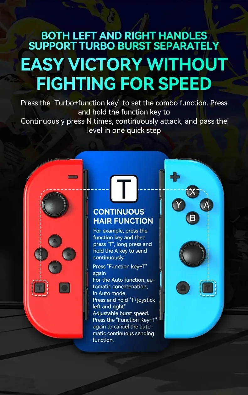 Joycon Switch Controller Joypad contrôleurs de réveil pour Switch/Lite/OLED contrôleur de remplacement avec épée double Vibration