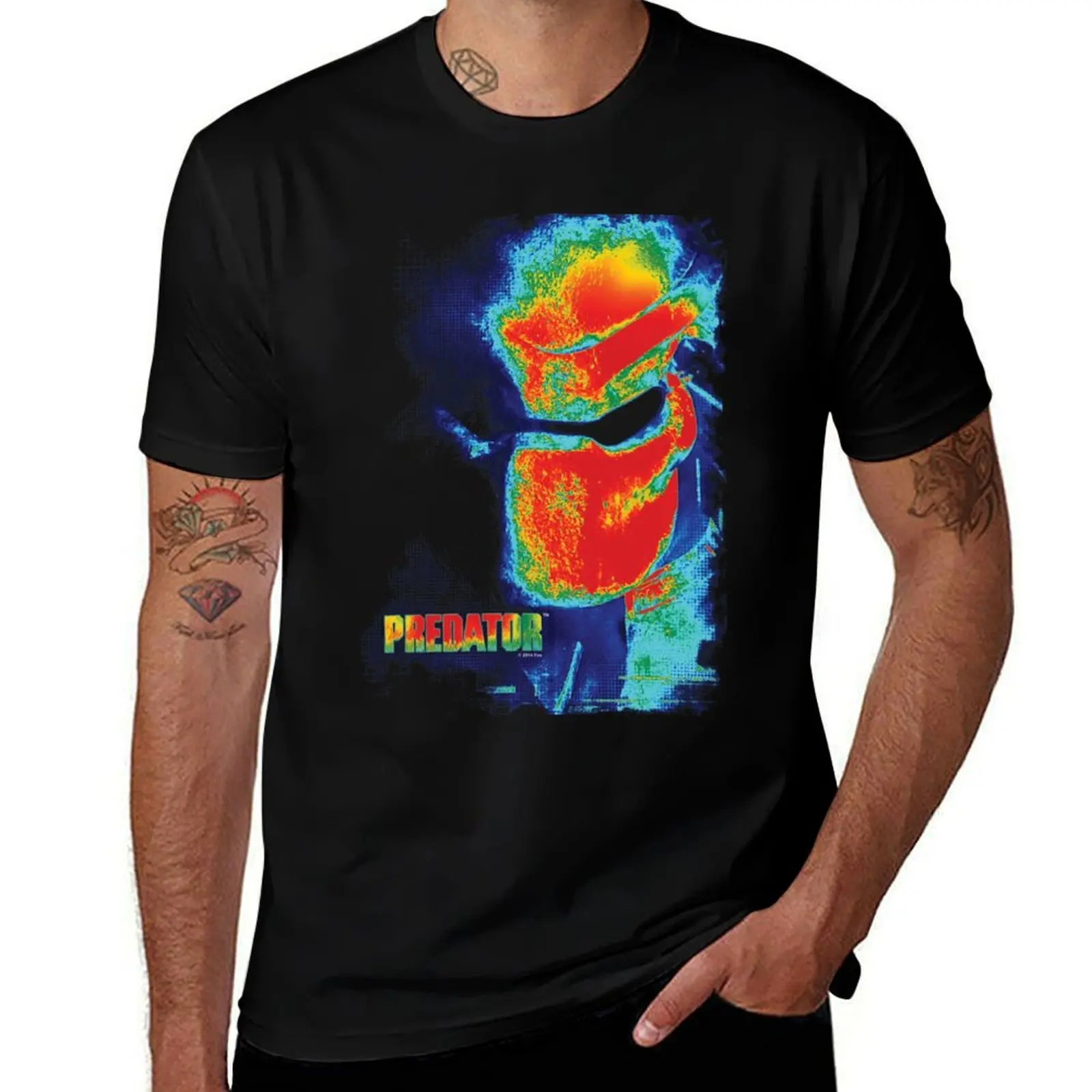 Predator Movie Thermal Vision Hoodies T-Shirt Classic Print Short Sleeve Shirt T-Shirt