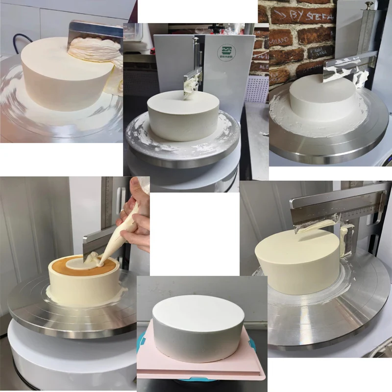 12 Inch Cake Coating Machine Bread Cream Butter Decoration Spreader Weeding Cake Daubing Icing Layup Covering Machine For Birthd