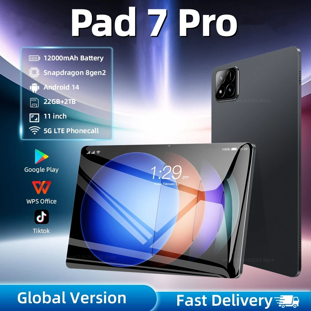 �y�Z�[�����zPad 7 Pro Android 14 �^�u���b�g WiFi 12000mAh 5G �f���A��SIM GPS �w�K �I�t�B�X GPS 22TB+2TB Snapdragon 8gen2 �O���[�o���� �^�u���b�gPC