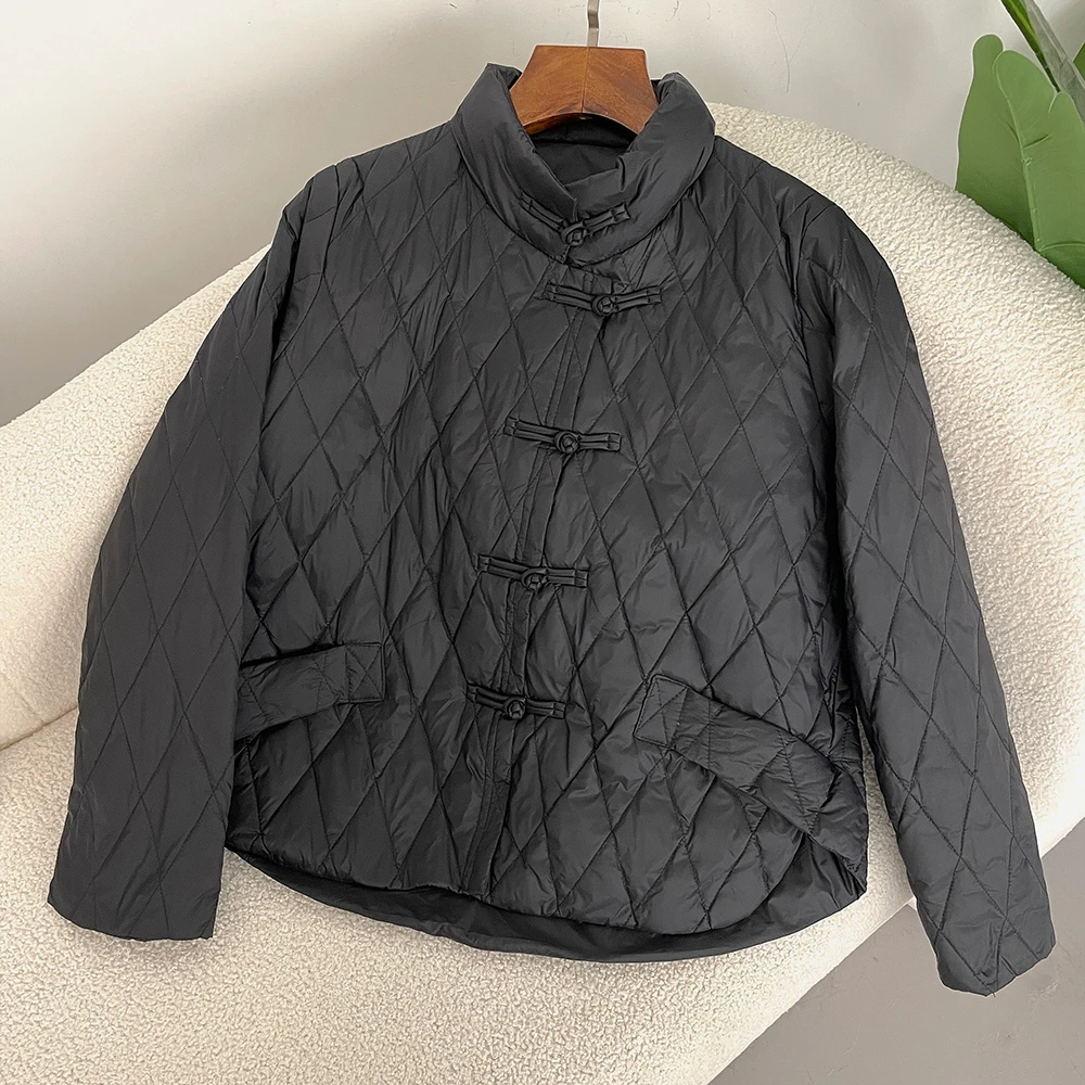 Piumino da donna New Fashion American White Duck Down Coat Piumino leggero Piuma Casual Office Lady