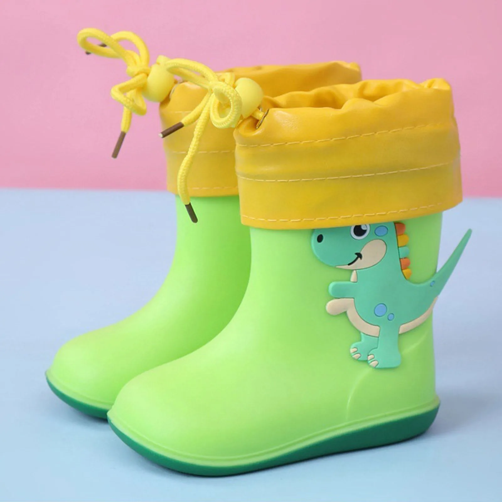 Kids Girl Boy Rain Boots Waterproof Toddler Rainboots Children\'s Shoes Rubber Boots Kids Baby Cartoon Dinosaur Water Shoes Boots