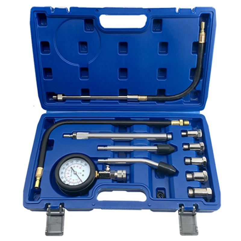 

Fuel Pressure Tester Gauge Kit Gasolines Gas Injection Manometer Tool Set With Inline Fitting Schrader Adapter For Auto